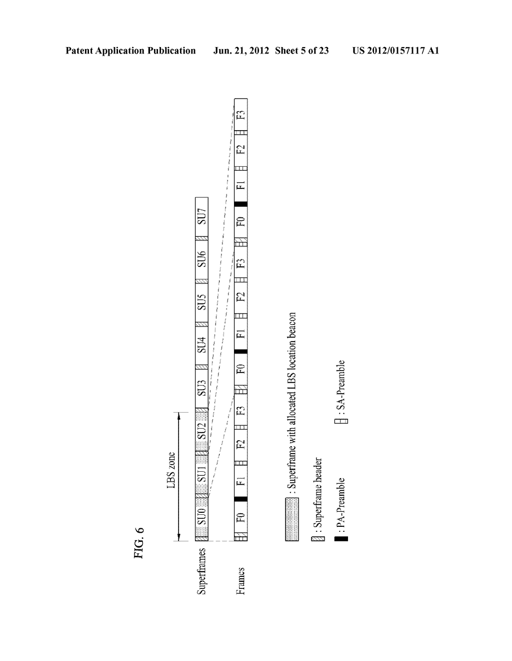 METHOD AND APPARATUS FOR TRANSMITTING A SIGNAL FOR A LOCATION     BASED-SERVICE IN A WIRELESS COMMUNICATION SYSTEM, AND METHOD AND     APPARATUS FOR LOCATING A TERMINAL THAT USES THE SIGNAL - diagram, schematic, and image 06