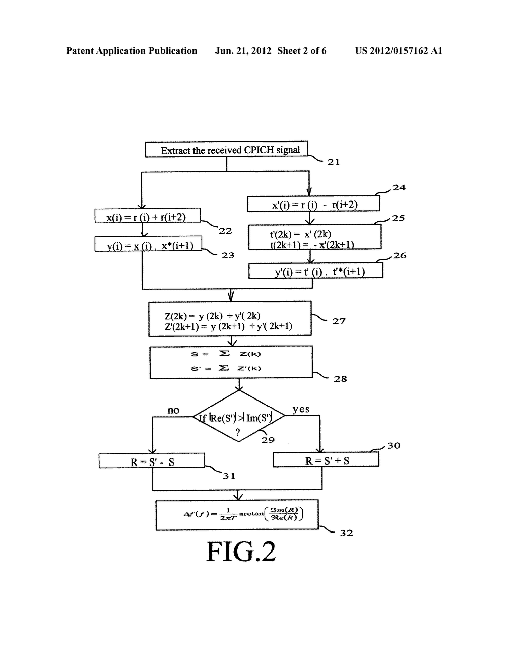 Process for Computing a Frequency Offset for a UMTS Communication System     Based on the CPICH Pilot Signals - diagram, schematic, and image 03