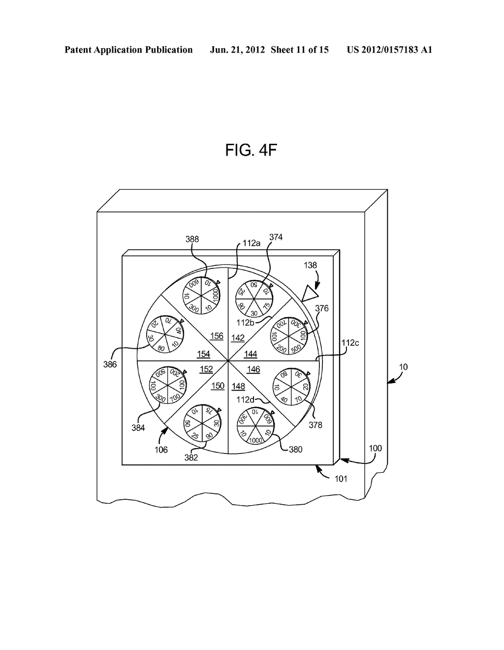 GAMING SYSTEM HAVING DISPLAY DEVICE WITH CHANGEABLE WHEEL - diagram, schematic, and image 12