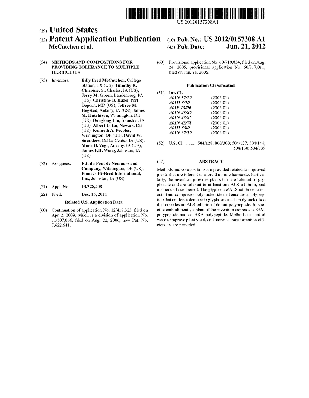 METHODS AND COMPOSITIONS FOR PROVIDING TOLERANCE TO MULTIPLE HERBICIDES - diagram, schematic, and image 01