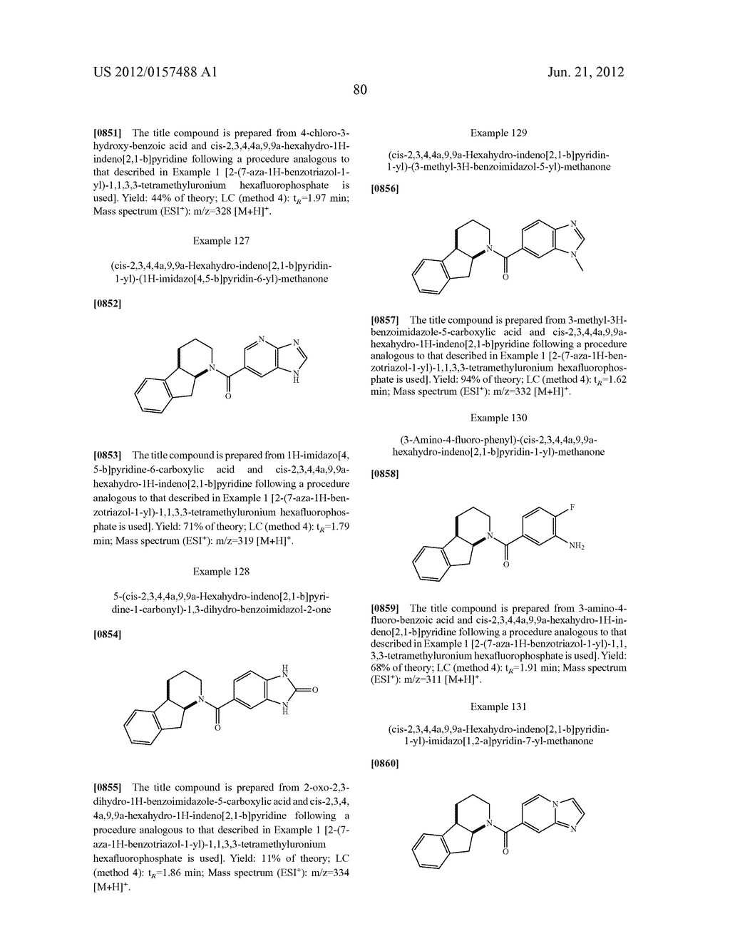 ARYL-AND HETEROARYLCARBONYL DERIVATIVES OF HEXAHYDROINDENOPYRIDINE AND     OCTAHYDROBENZOQUINOLINE - diagram, schematic, and image 89