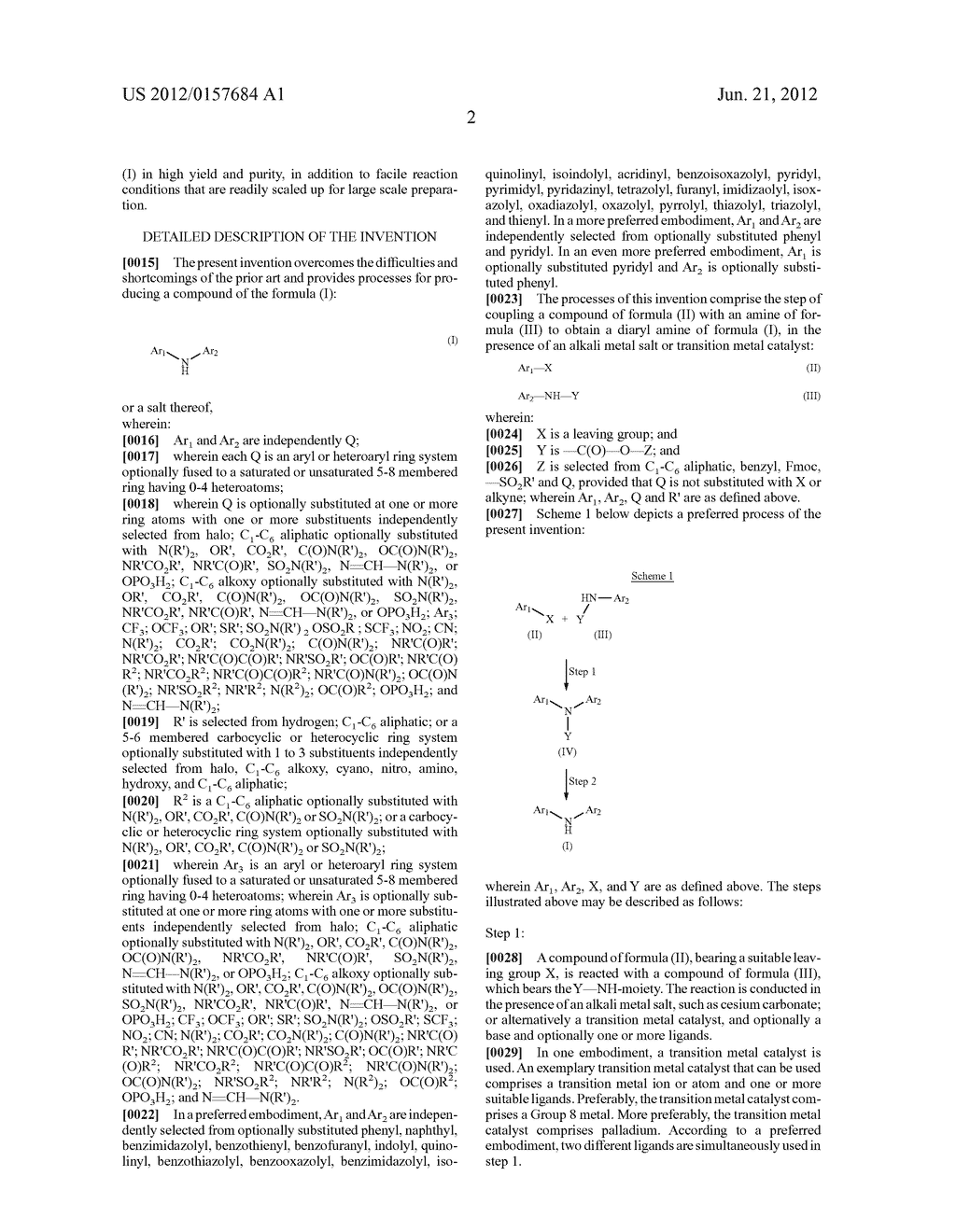 PROCESSES FOR THE FACILE SYNTHESIS OF DIARYL AMINES AND ANALOGUES THEREOF - diagram, schematic, and image 03