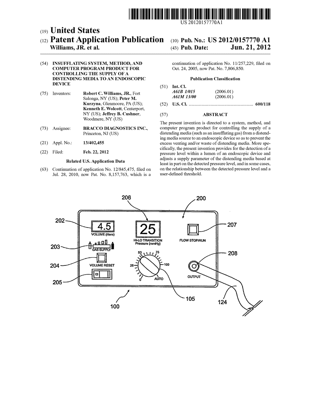 Insufflating System, Method, And Computer Program Product For Controlling     The Supply Of A Distending Media To An Endoscopic Device - diagram, schematic, and image 01