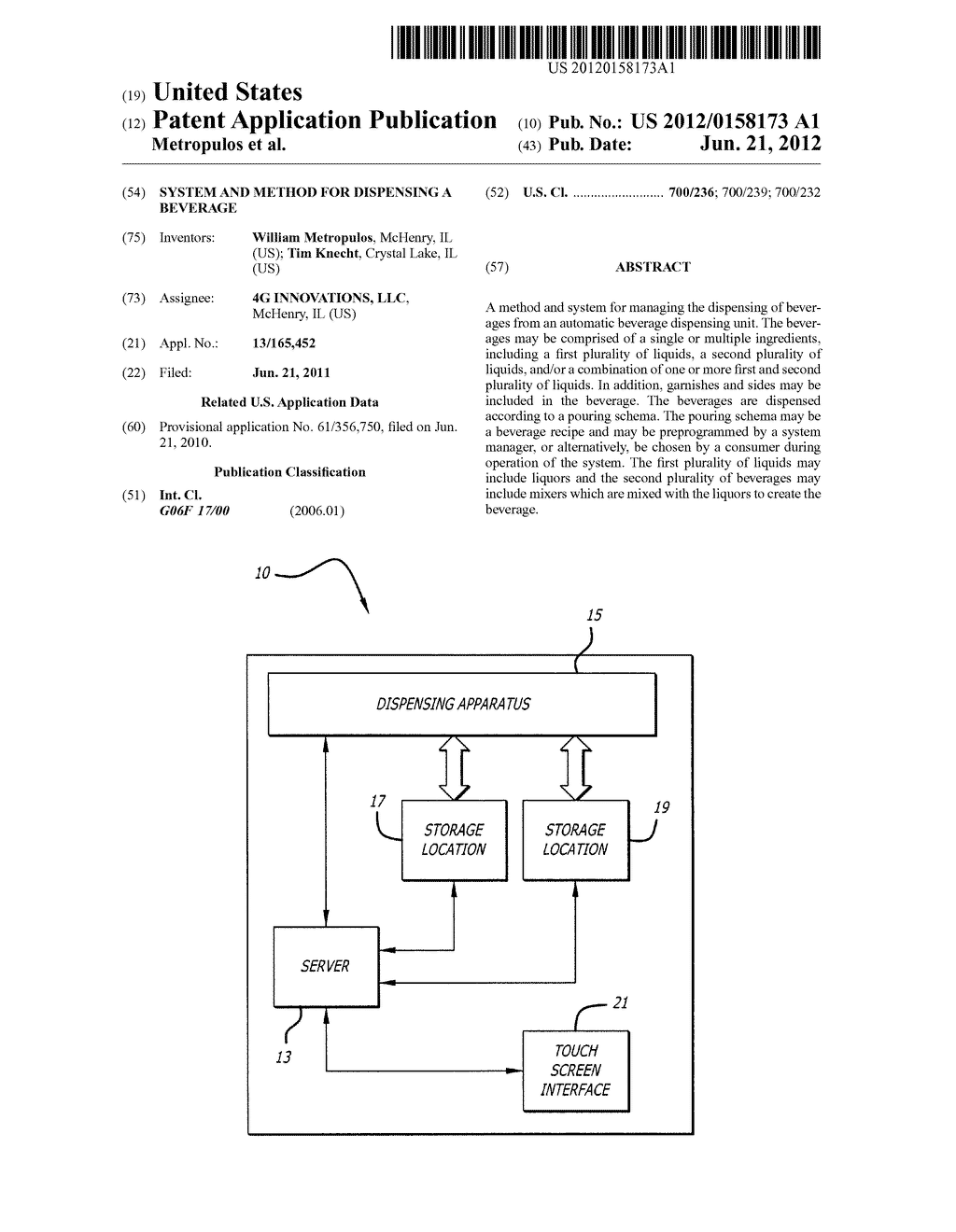 SYSTEM AND METHOD FOR DISPENSING A BEVERAGE - diagram, schematic, and image 01