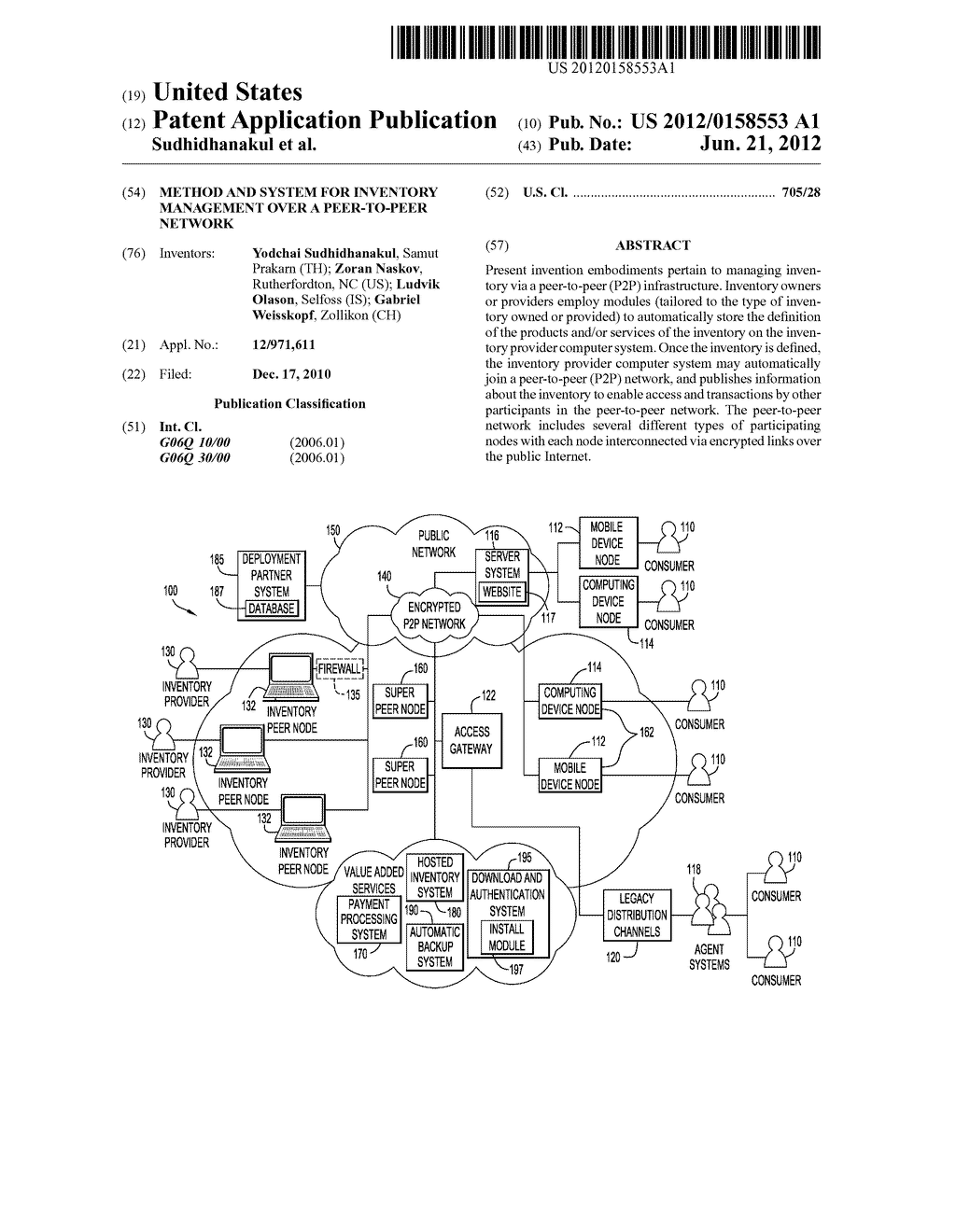 Method and System for Inventory Management Over a Peer-To-Peer Network - diagram, schematic, and image 01