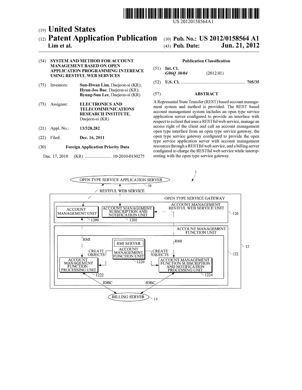 SYSTEM AND METHOD FOR ACCOUNT MANAGEMENT BASED ON OPEN APPLICATION     PROGRAMMING INTERFACE USING RESTFUL WEB SERVICES - diagram, schematic, and image 01