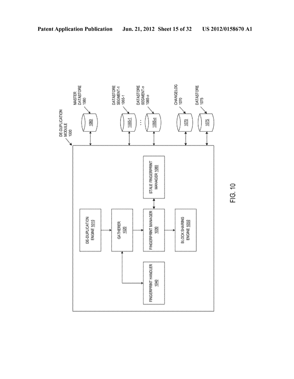 FINGERPRINTS DATASTORE AND STALE FINGERPRINT REMOVAL IN DE-DUPLICATION     ENVIRONMENTS - diagram, schematic, and image 16