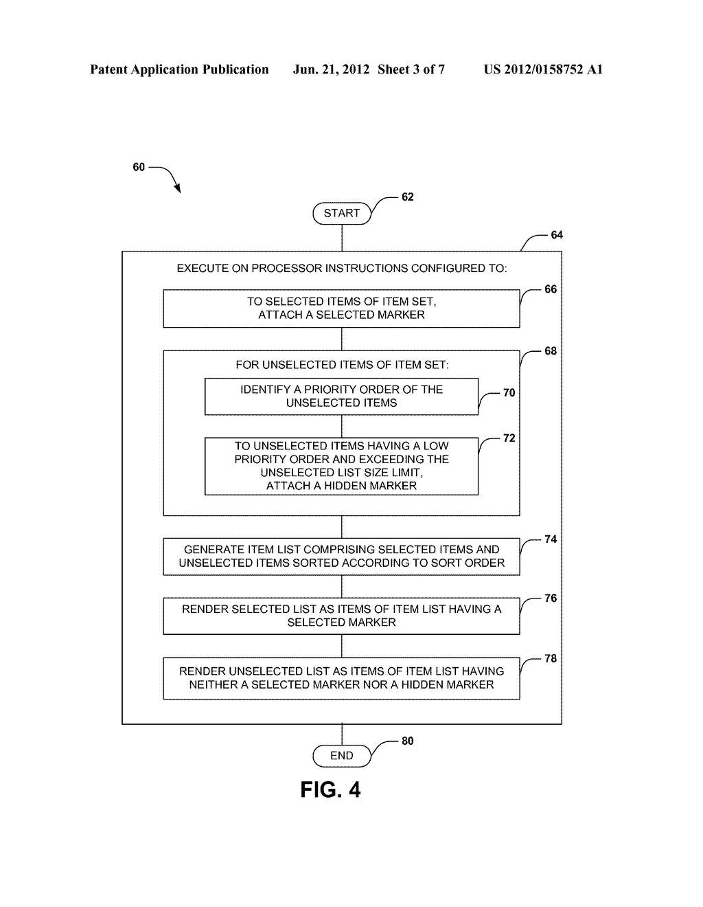 RENDERING SELECTED AND UNSELECTED LISTS OF AN ITEM SET - diagram, schematic, and image 04