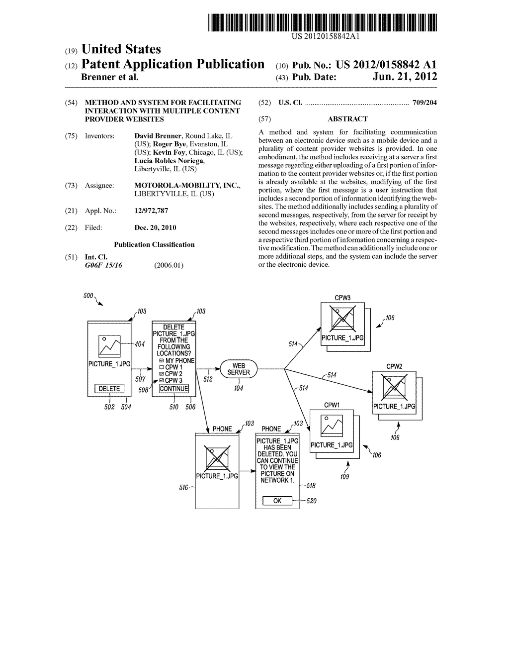 Method and System for Facilitating Interaction with Multiple Content     Provider Websites - diagram, schematic, and image 01