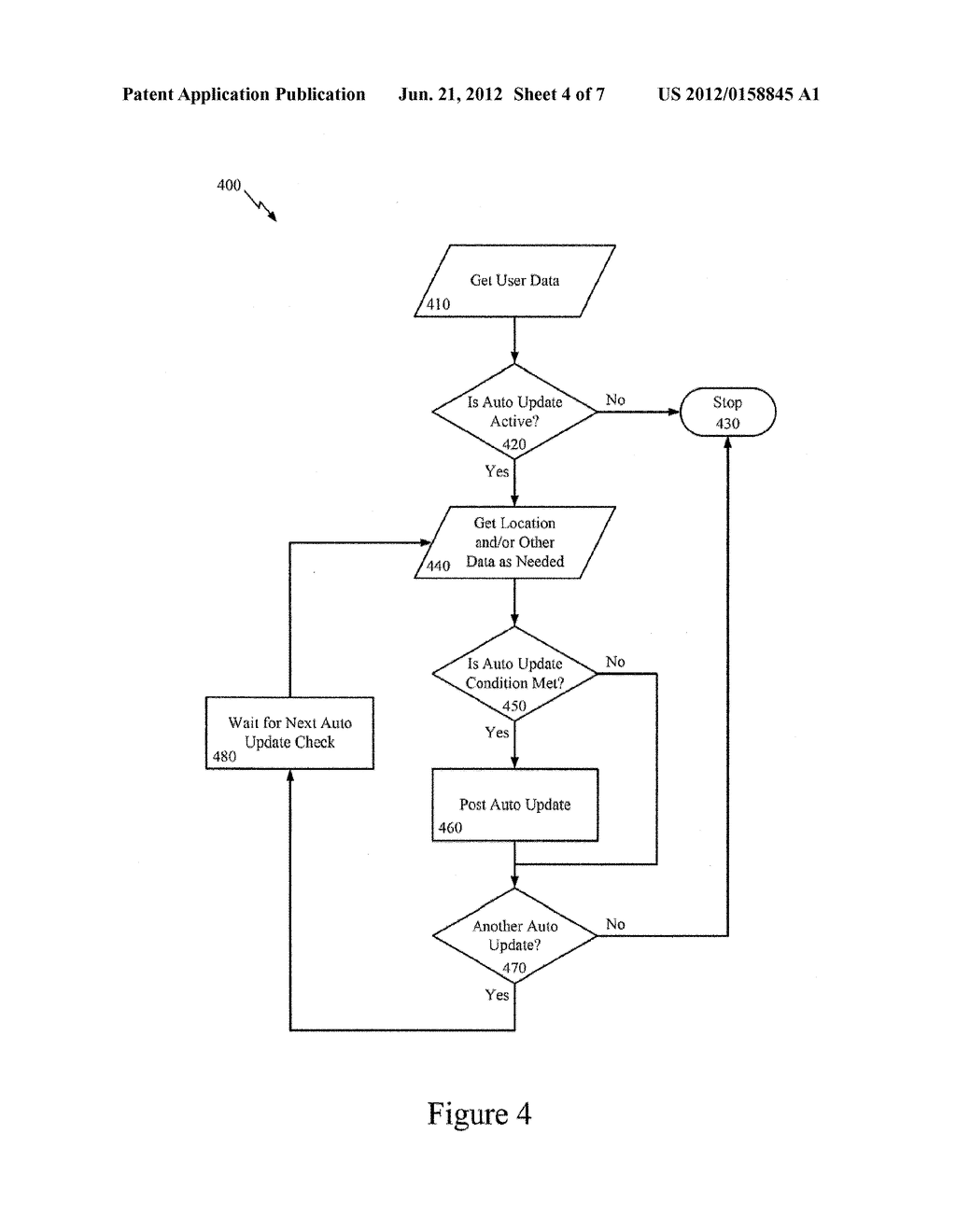 SYSTEM AND METHOD FOR AUTOMATICALLY POSTING USER-LOCATION INFORMATION TO A     SOCIAL NETWORK - diagram, schematic, and image 05