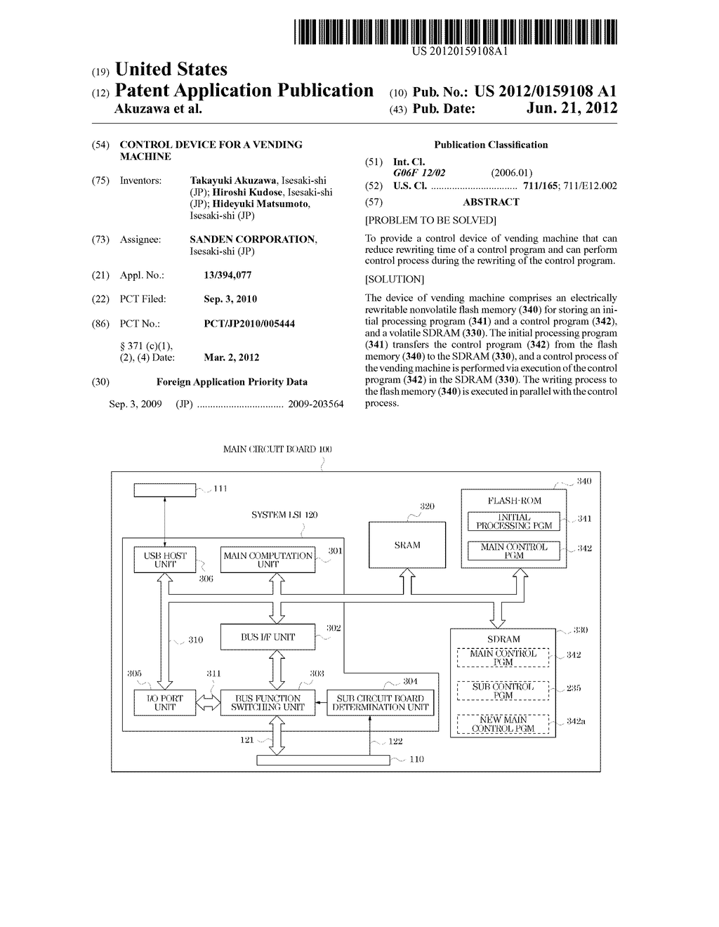 CONTROL DEVICE FOR A VENDING MACHINE - diagram, schematic, and image 01