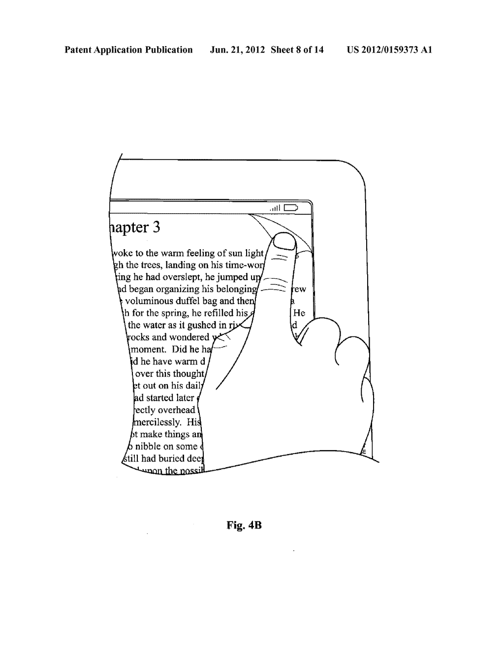 SYSTEM FOR AND METHOD OF GENERATING DOG EAR BOOKMARKS ON A TOUCH SCREEN     DEVICE - diagram, schematic, and image 09