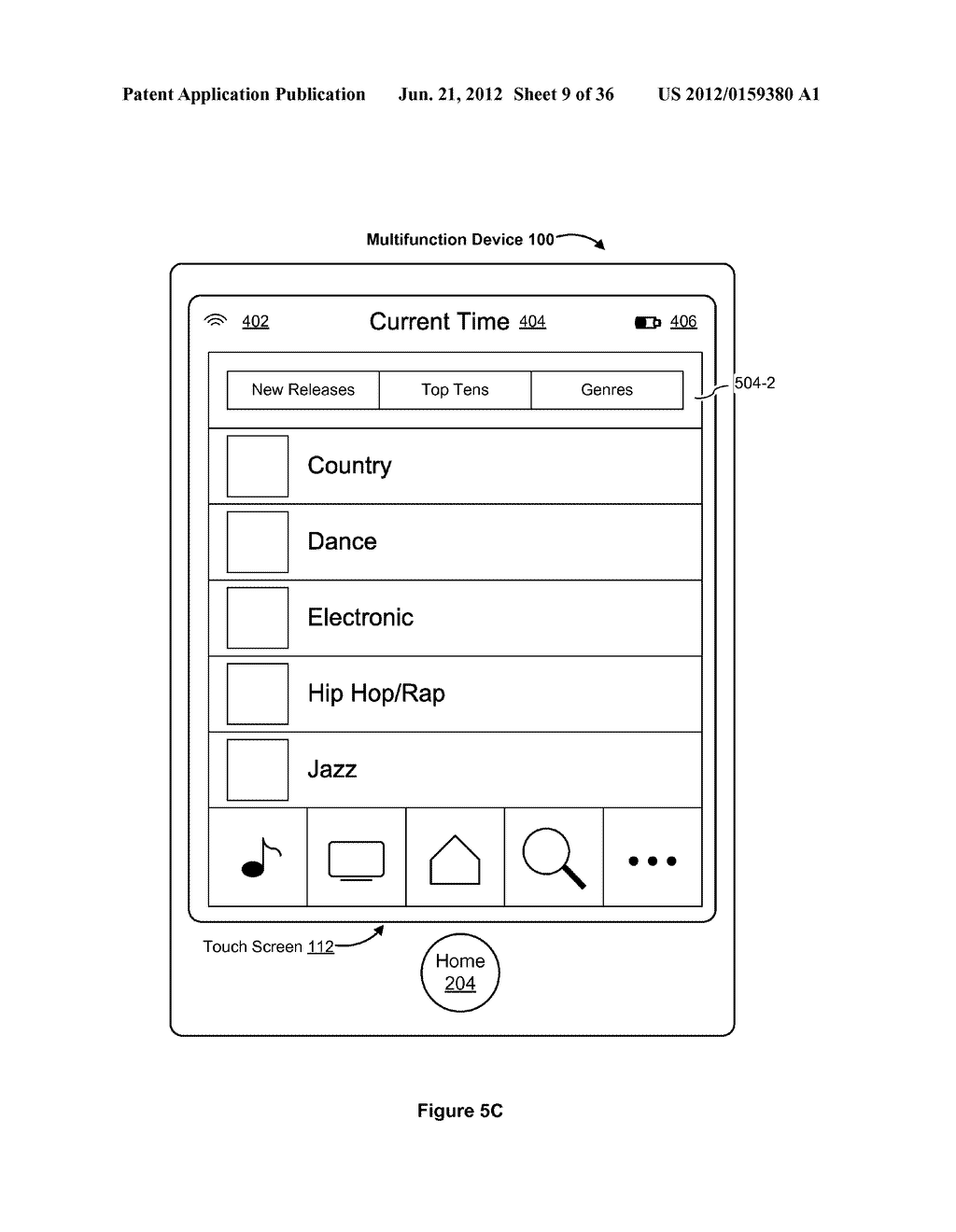 Device, Method, and Graphical User Interface for Navigation of     Concurrently Open Software Applications - diagram, schematic, and image 10