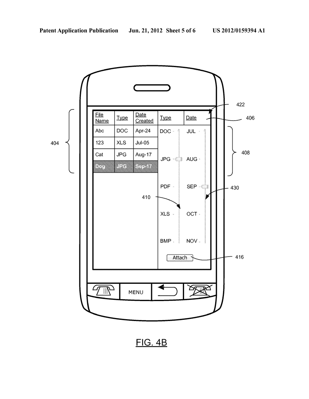 METHOD FOR SELECTING FILES ON A PORTABLE ELECTRONIC DEVICE - diagram, schematic, and image 06