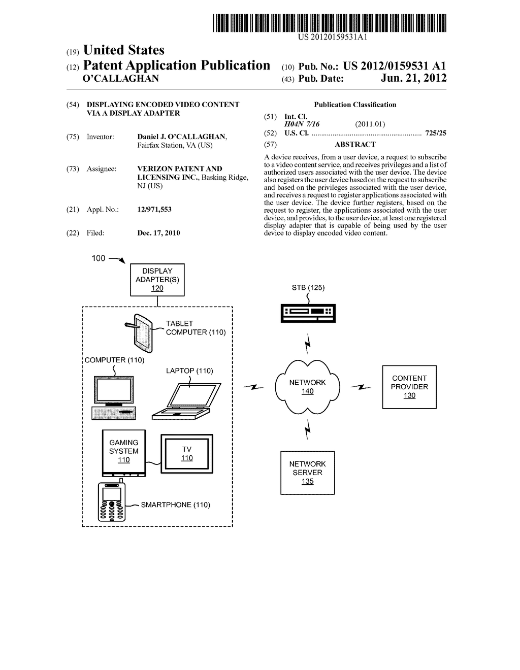 DISPLAYING ENCODED VIDEO CONTENT VIA A DISPLAY ADAPTER - diagram, schematic, and image 01