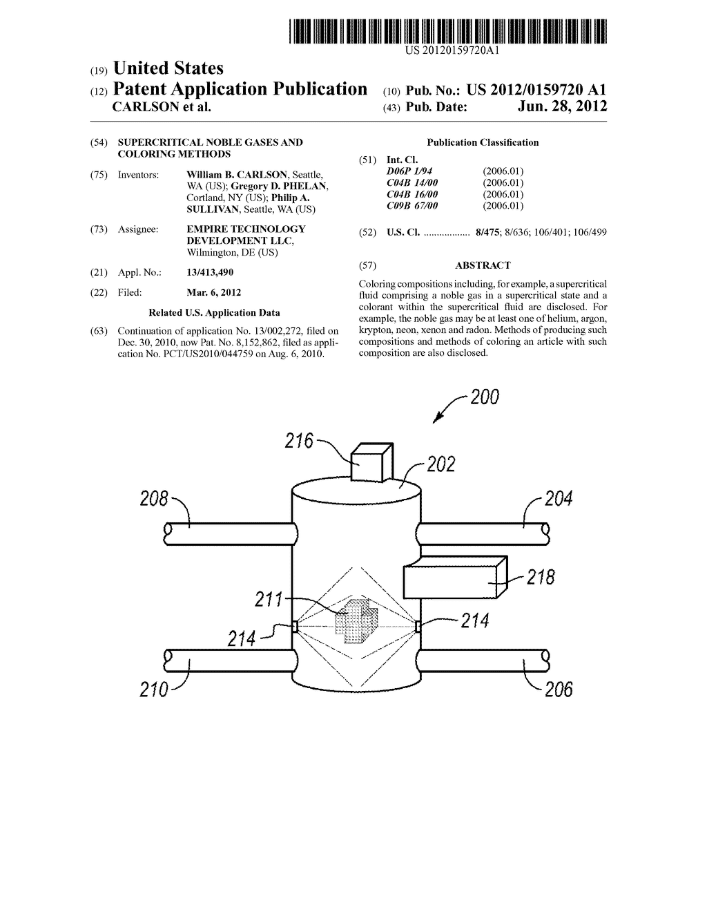 SUPERCRITICAL NOBLE GASES AND COLORING METHODS - diagram, schematic, and image 01