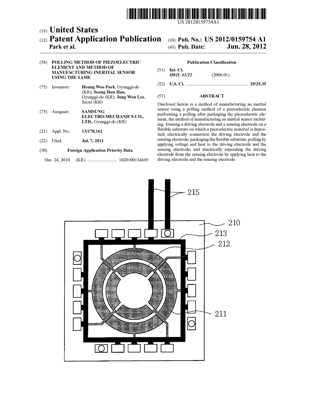 POLLING METHOD OF PIEZOELECTRIC ELEMENT AND METHOD OF MANUFACTURING     INERTIAL SENSOR USING THE SAME - diagram, schematic, and image 01