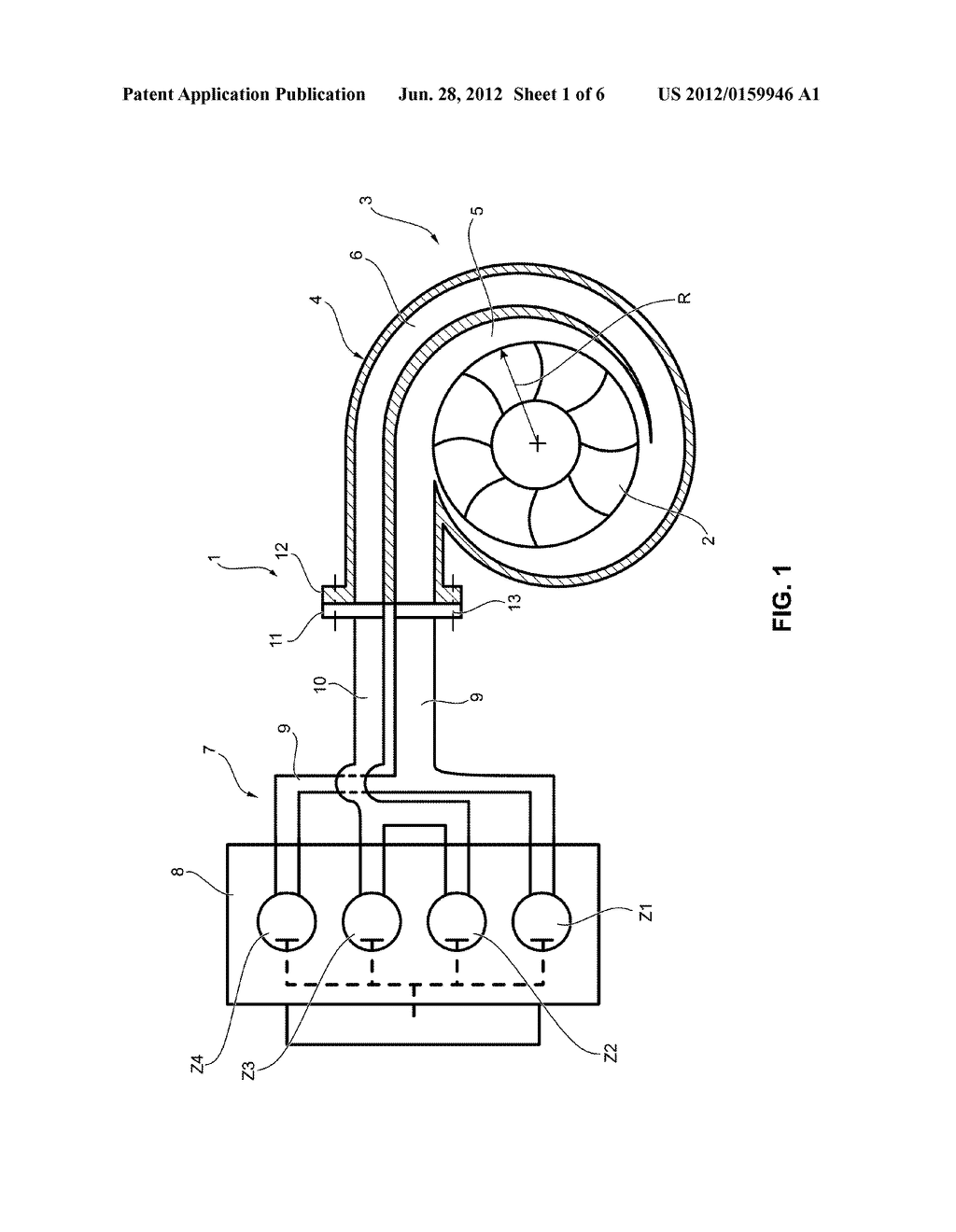 EXHAUST-GAS SUPPLY DEVICE OF A TURBINE WHEEL OF AN EXHAUST-GAS     TURBOCHARGER - diagram, schematic, and image 02