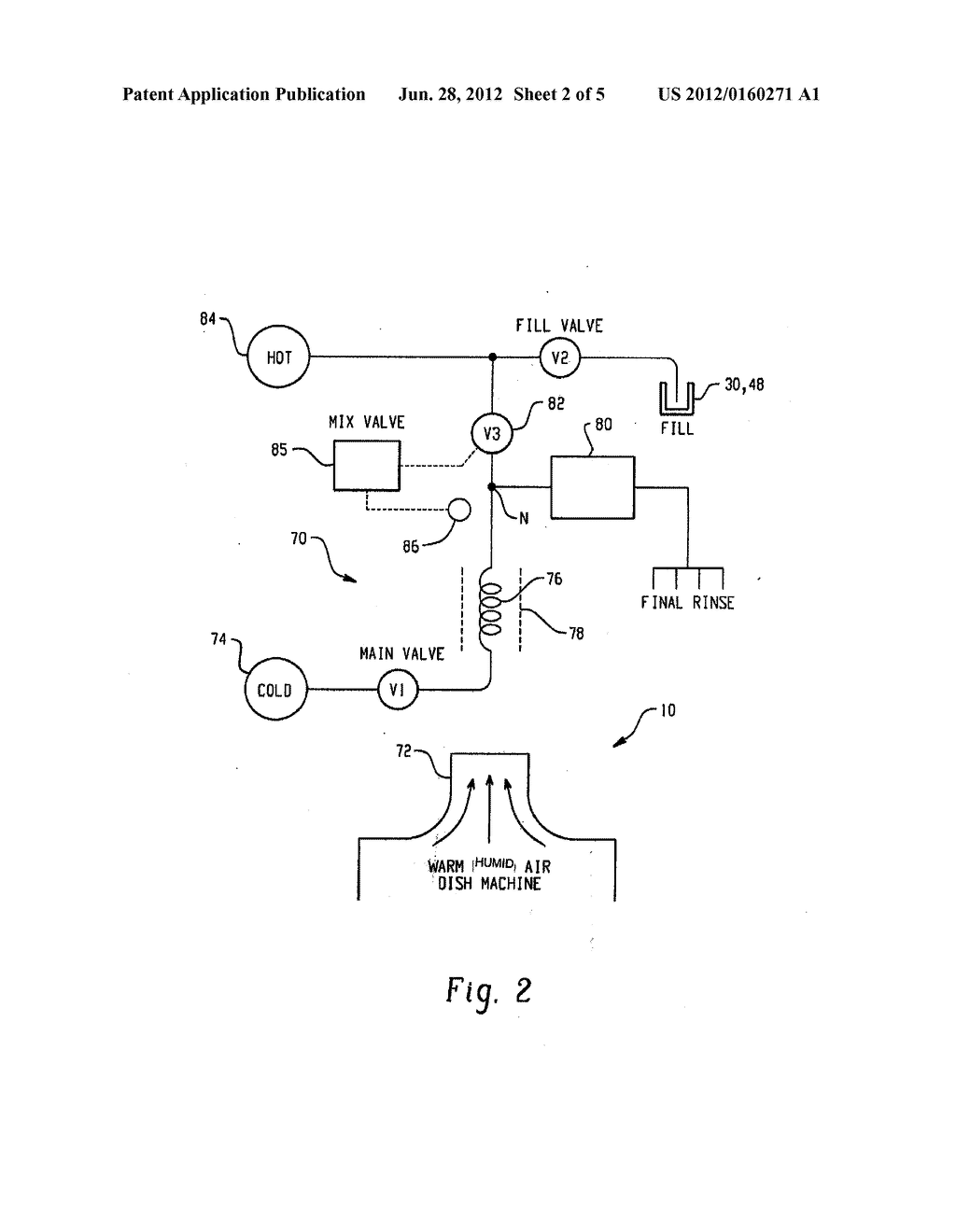 WAREWASHER INCLUDING HEAT RECOVERY SYSTEM WITH HOT WATER SUPPLEMENT - diagram, schematic, and image 03