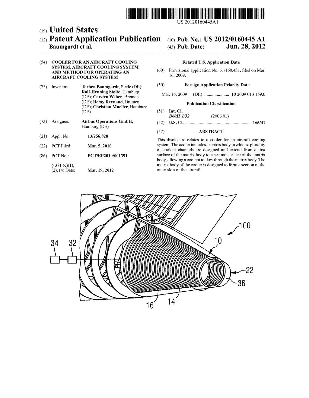 COOLER FOR AN AIRCRAFT COOLING SYSTEM, AIRCRAFT COOLING SYSTEM AND METHOD     FOR OPERATING AN AIRCRAFT COOLING SYSTEM - diagram, schematic, and image 01