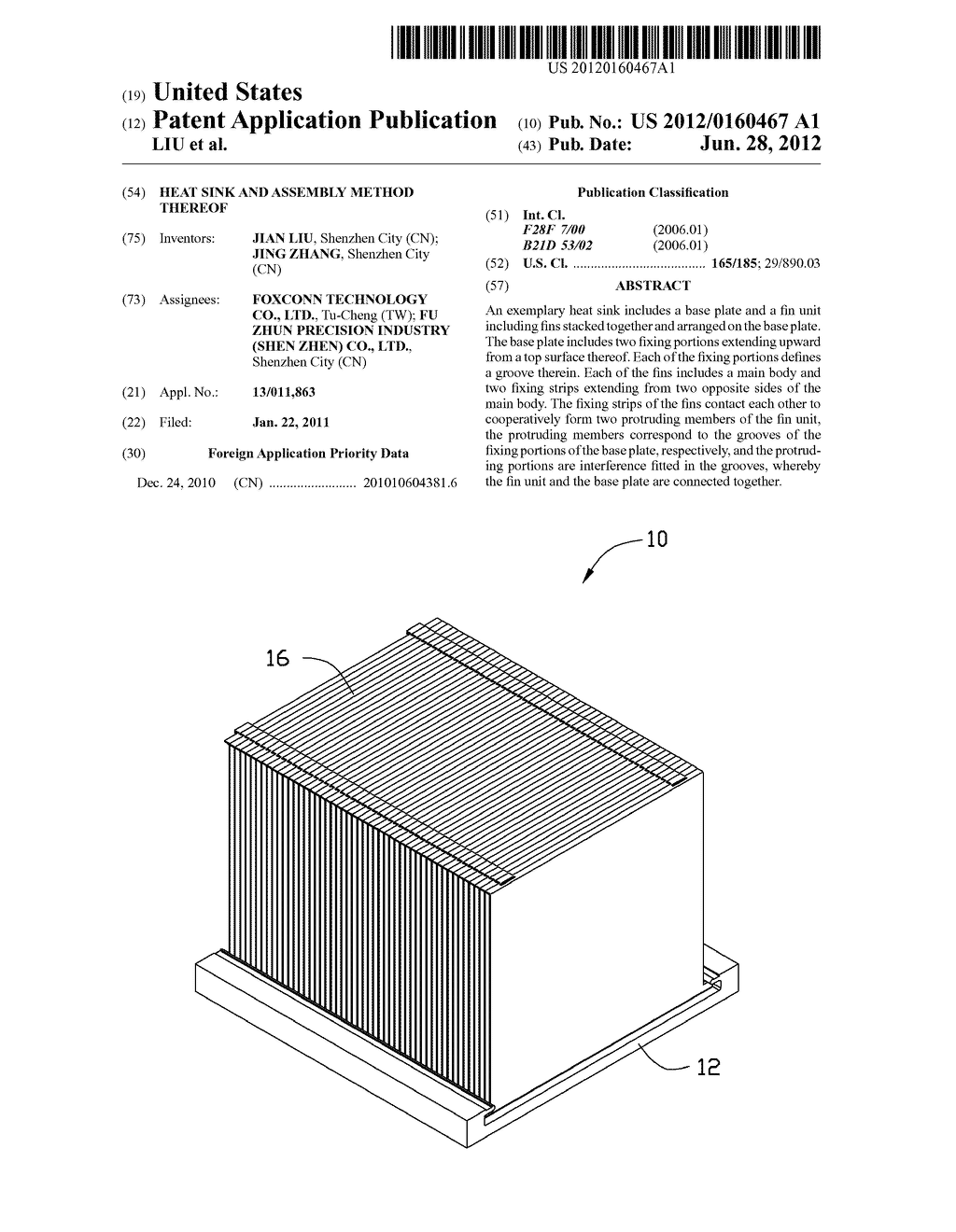 HEAT SINK AND ASSEMBLY METHOD THEREOF - diagram, schematic, and image 01