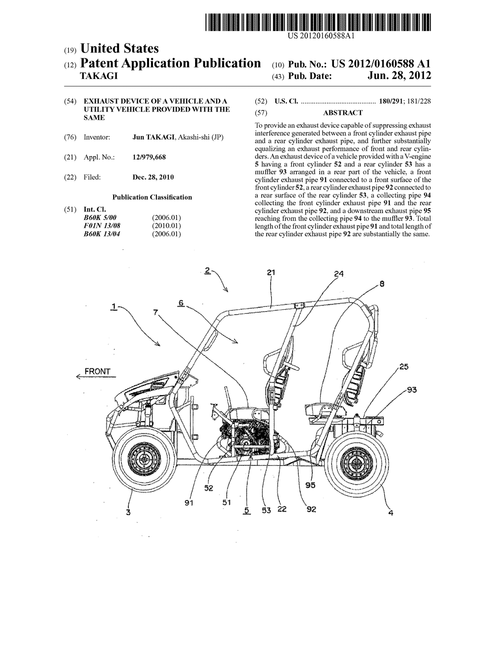 EXHAUST DEVICE OF A VEHICLE AND A UTILITY VEHICLE PROVIDED WITH THE SAME - diagram, schematic, and image 01