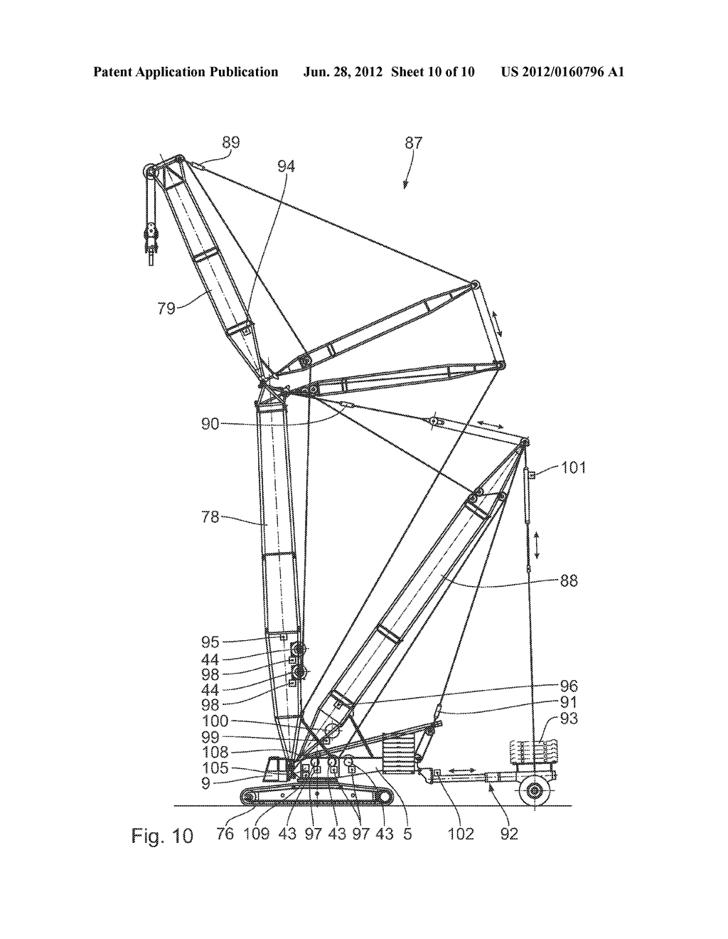 CRANE AND METHOD FOR OPERATING A CRANE USING RECOVERY OF ENERGY FROM CRANE     OPERATIONS AS A SECONDARY ENERGY SOURCE - diagram, schematic, and image 11