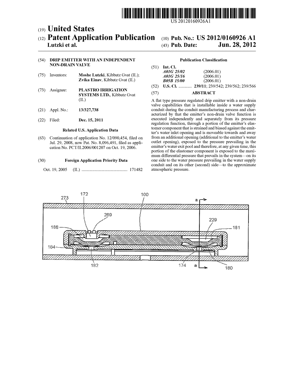 DRIP EMITTER WITH AN INDEPENDENT NON-DRAIN VALVE - diagram, schematic, and image 01