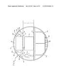 System for overhead storage of cargo containers in upper lobe of aircraft diagram and image