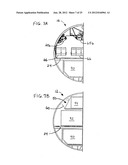 System for overhead storage of cargo containers in upper lobe of aircraft diagram and image