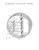 System for overhead storage of cargo containers in upper lobe of aircraft diagram and image