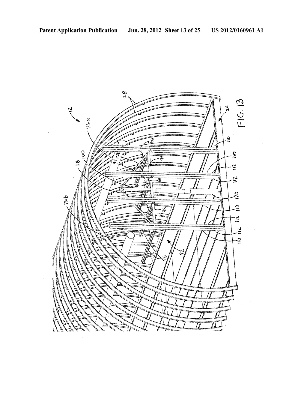 System for overhead storage of cargo containers in upper lobe of aircraft - diagram, schematic, and image 14