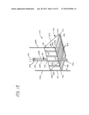 System for overhead storage of cargo containers in upper lobe of aircraft diagram and image