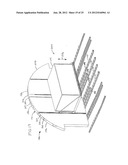 System for overhead storage of cargo containers in upper lobe of aircraft diagram and image