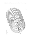 System for overhead storage of cargo containers in upper lobe of aircraft diagram and image