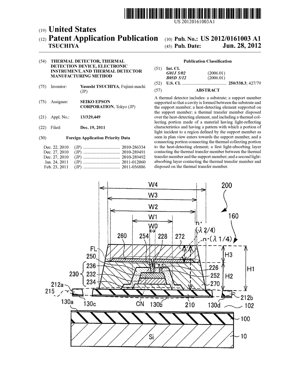 THERMAL DETECTOR, THERMAL DETECTION DEVICE, ELECTRONIC INSTRUMENT, AND     THERMAL DETECTOR MANUFACTURING METHOD - diagram, schematic, and image 01