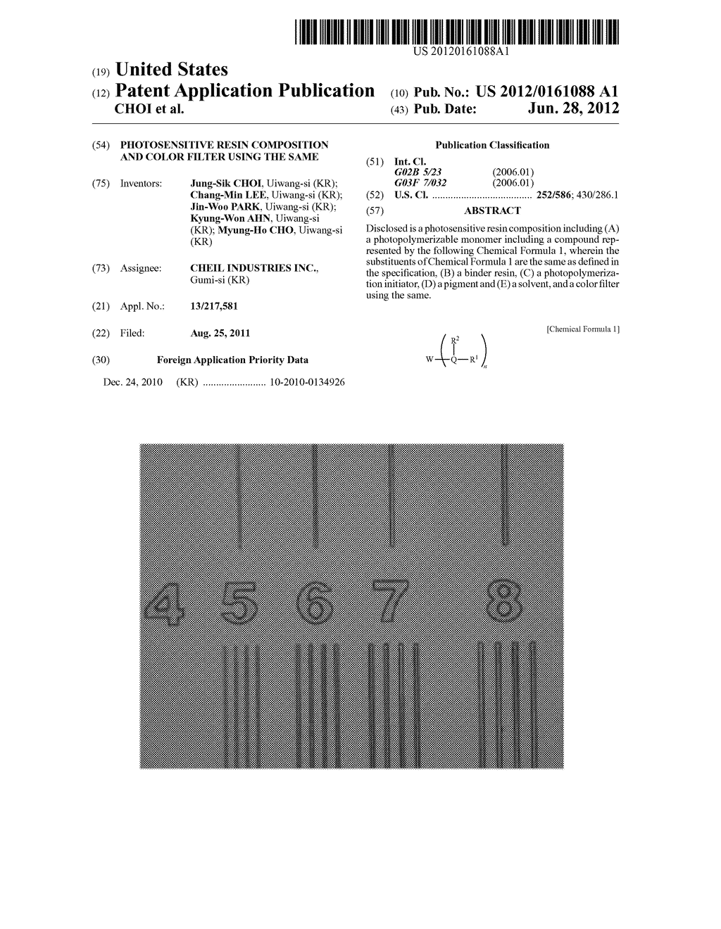 Photosensitive Resin Composition and Color Filter Using the Same - diagram, schematic, and image 01