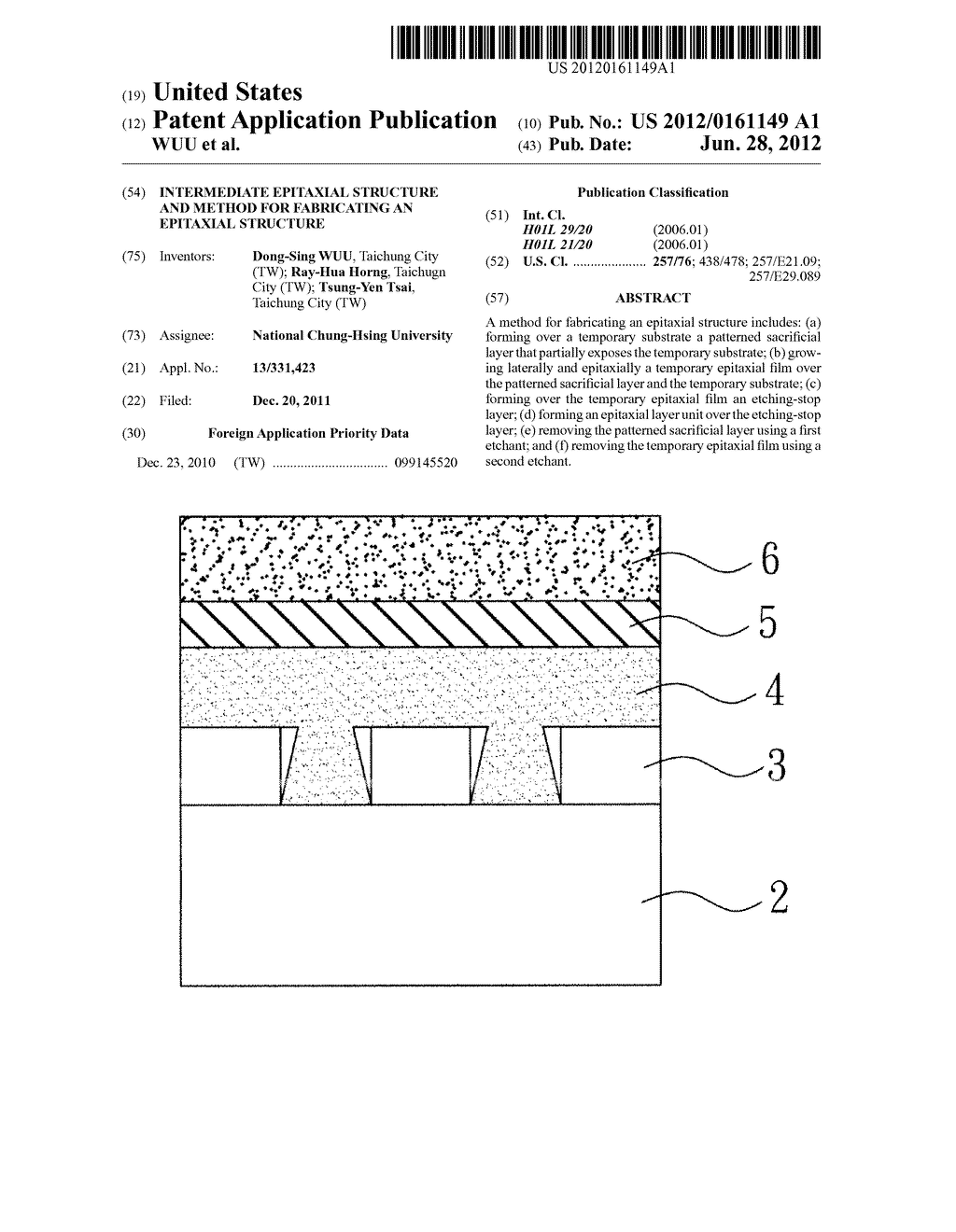 INTERMEDIATE EPITAXIAL STRUCTURE AND METHOD FOR FABRICATING AN EPITAXIAL     STRUCTURE - diagram, schematic, and image 01