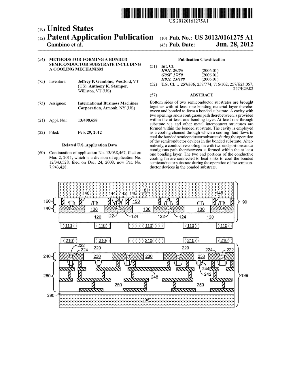 METHODS FOR FORMING A BONDED SEMICONDUCTOR SUBSTRATE INCLUDING A COOLING     MECHANISM - diagram, schematic, and image 01