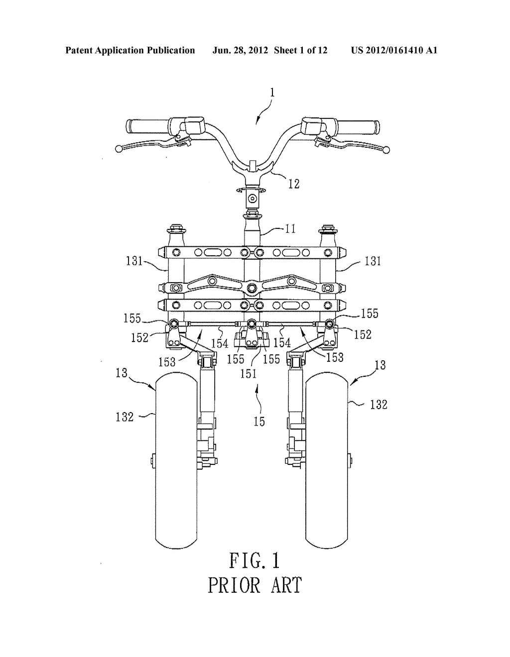 STEERING APPARATUS FOR A VEHICLE HAVING TWO FRONT WHEELS - diagram, schematic, and image 02