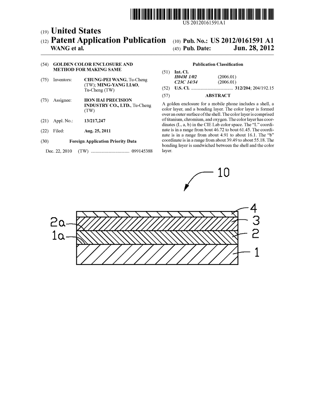 GOLDEN COLOR ENCLOSURE AND METHOD FOR MAKING SAME - diagram, schematic, and image 01