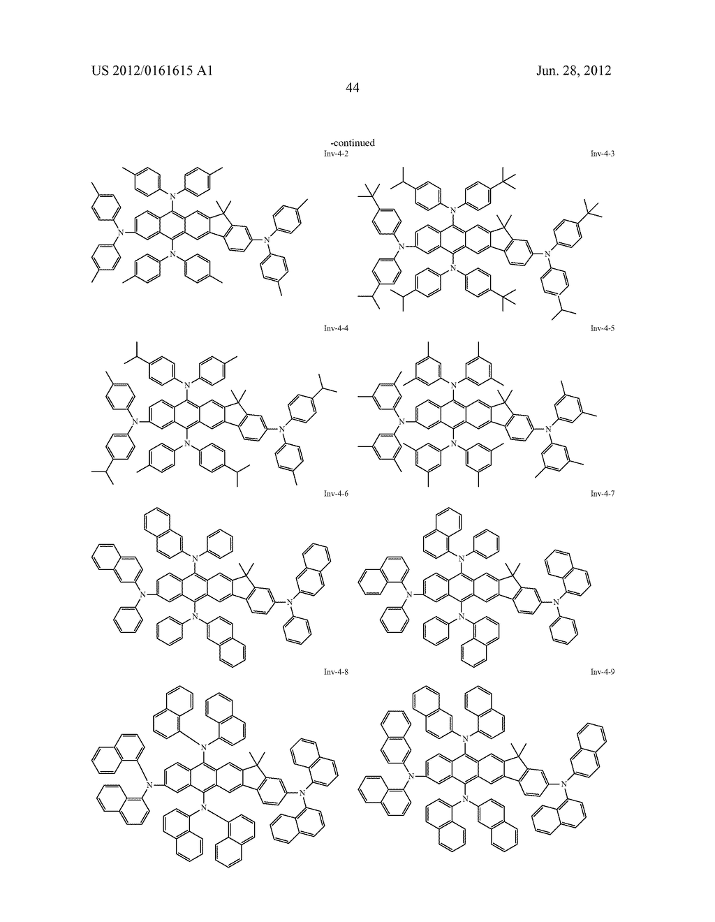 AMINOANTHRACENE DERIVATIVE AND AN ORGANIC ELECTROLUMINESCENT ELEMENT     EMPLOYING THE SAME - diagram, schematic, and image 45