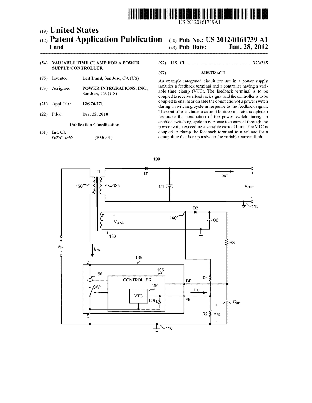 VARIABLE TIME CLAMP FOR A POWER SUPPLY CONTROLLER - diagram, schematic, and image 01