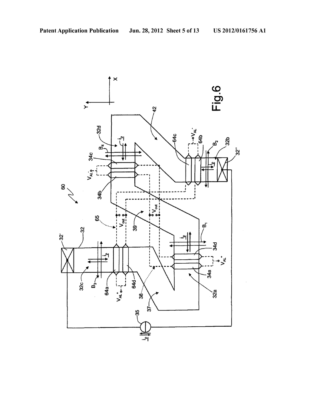 MAGNETIC FIELD SENSOR HAVING ANISOTROPIC MAGNETORESISITIVE ELEMENTS, WITH     IMPROVED ARRANGEMENT OF MAGNETIZATION ELEMENTS THEREOF - diagram, schematic, and image 06