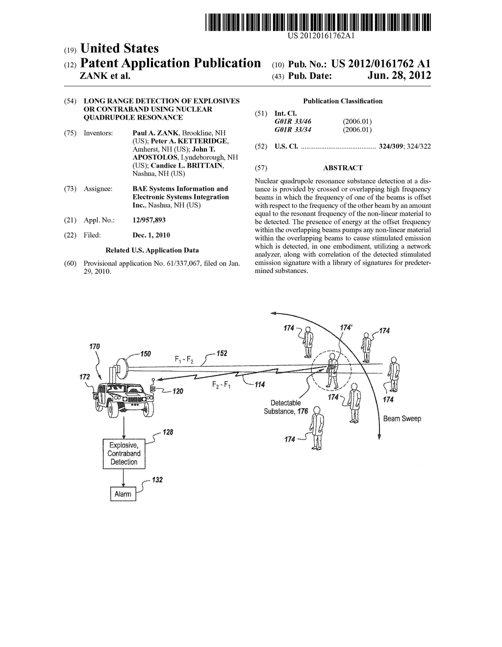 LONG RANGE DETECTION OF EXPLOSIVES OR CONTRABAND USING NUCLEAR QUADRUPOLE     RESONANCE - diagram, schematic, and image 01