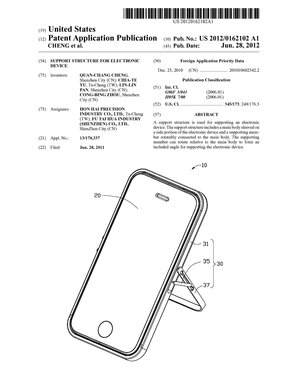 SUPPORT STRUCTURE FOR ELECTRONIC DEVICE - diagram, schematic, and image 01