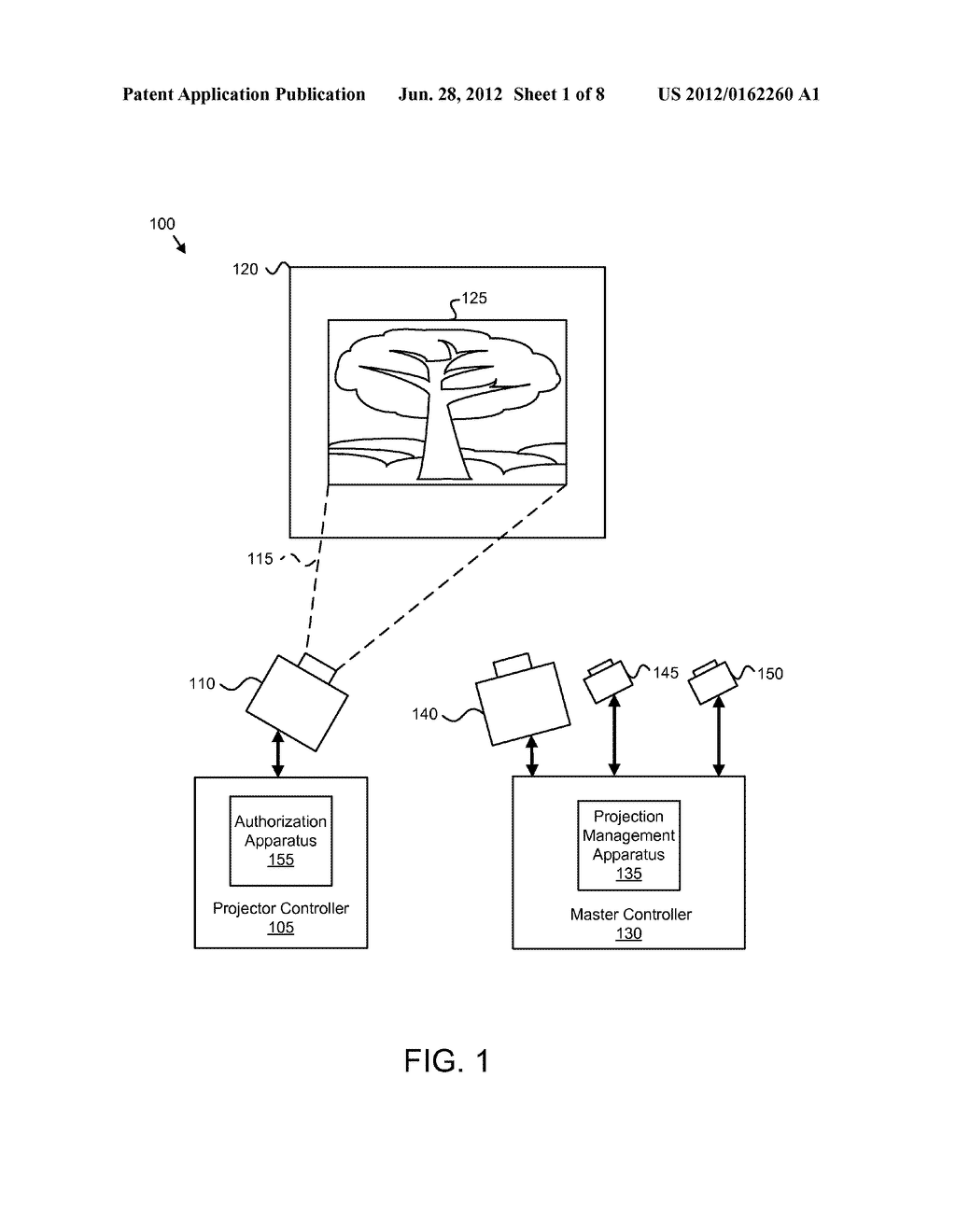 MANAGING PROJECTED IMAGES ON A PROJECTION SURFACE - diagram, schematic, and image 02