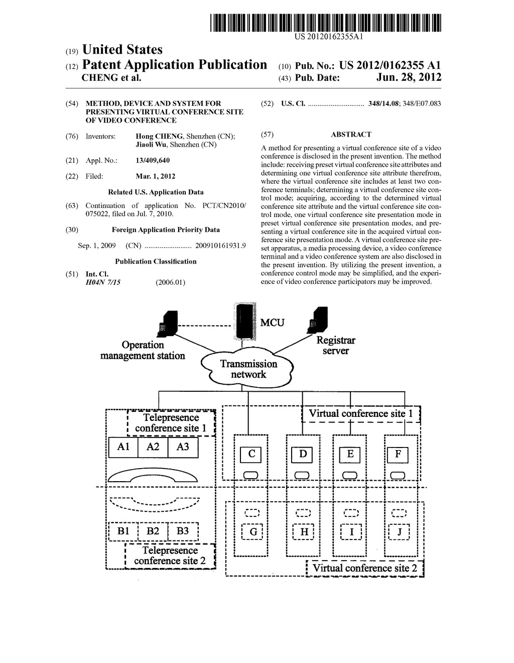 METHOD, DEVICE AND SYSTEM FOR PRESENTING VIRTUAL CONFERENCE SITE OF VIDEO     CONFERENCE - diagram, schematic, and image 01