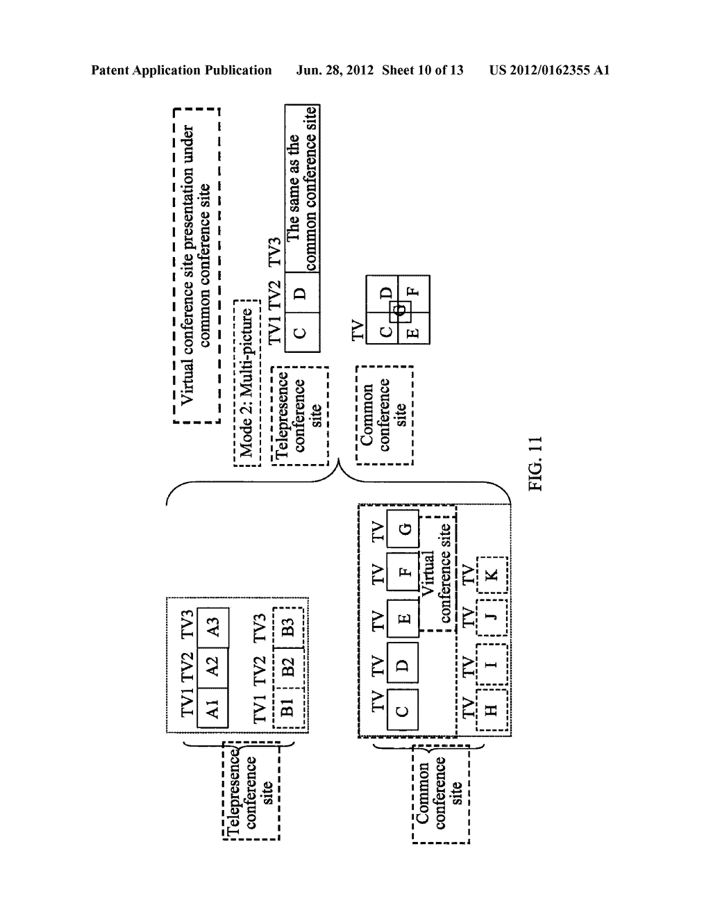 METHOD, DEVICE AND SYSTEM FOR PRESENTING VIRTUAL CONFERENCE SITE OF VIDEO     CONFERENCE - diagram, schematic, and image 11