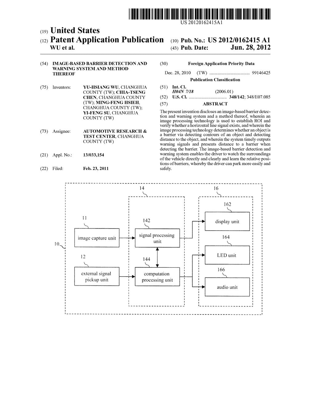 IMAGE-BASED BARRIER DETECTION AND WARNING SYSTEM AND METHOD THEREOF - diagram, schematic, and image 01